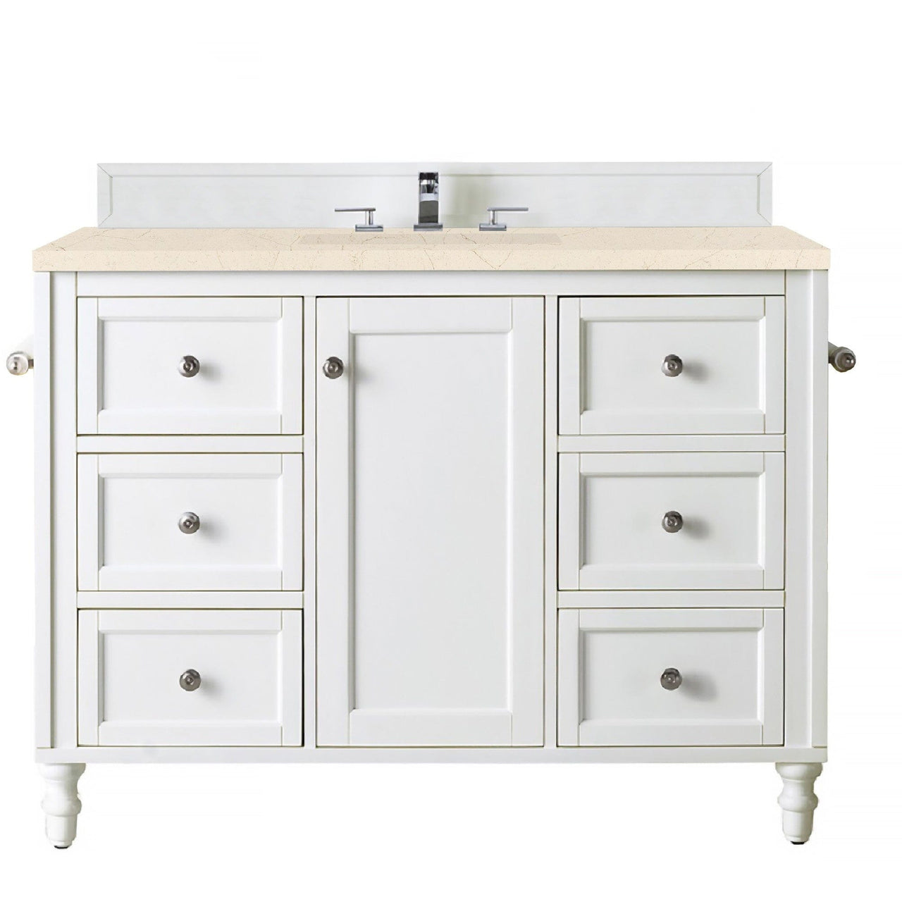 James Martin Copper Cove Encore 48" Single Vanity Vanity James Martin Bright White w/ 3 CM Eternal Marfil Quartz Top 