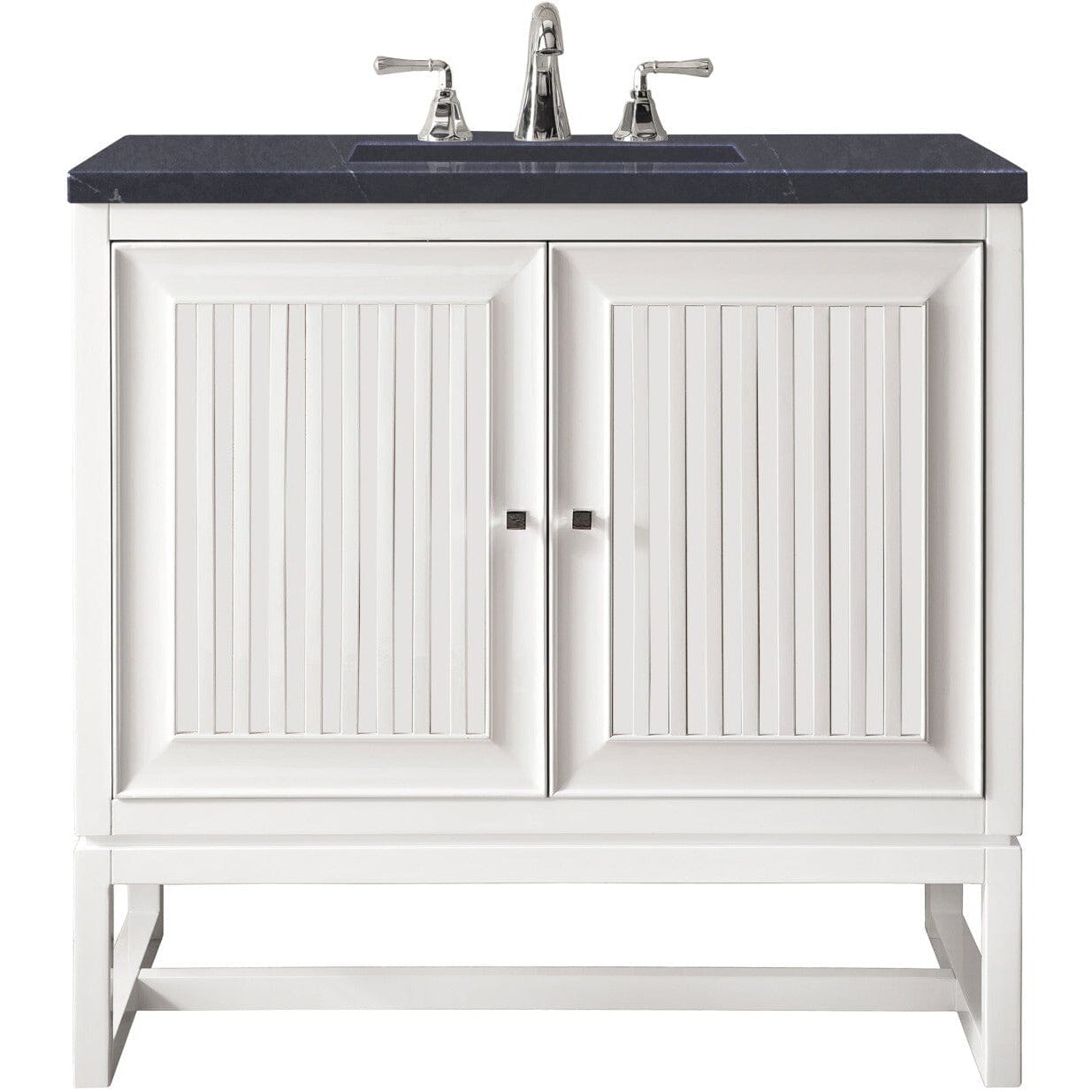James Martin Athens 30" Single Vanity Vanity James Martin Glossy White w/ 3 CM Charcoal Soapstone Quartz Top 