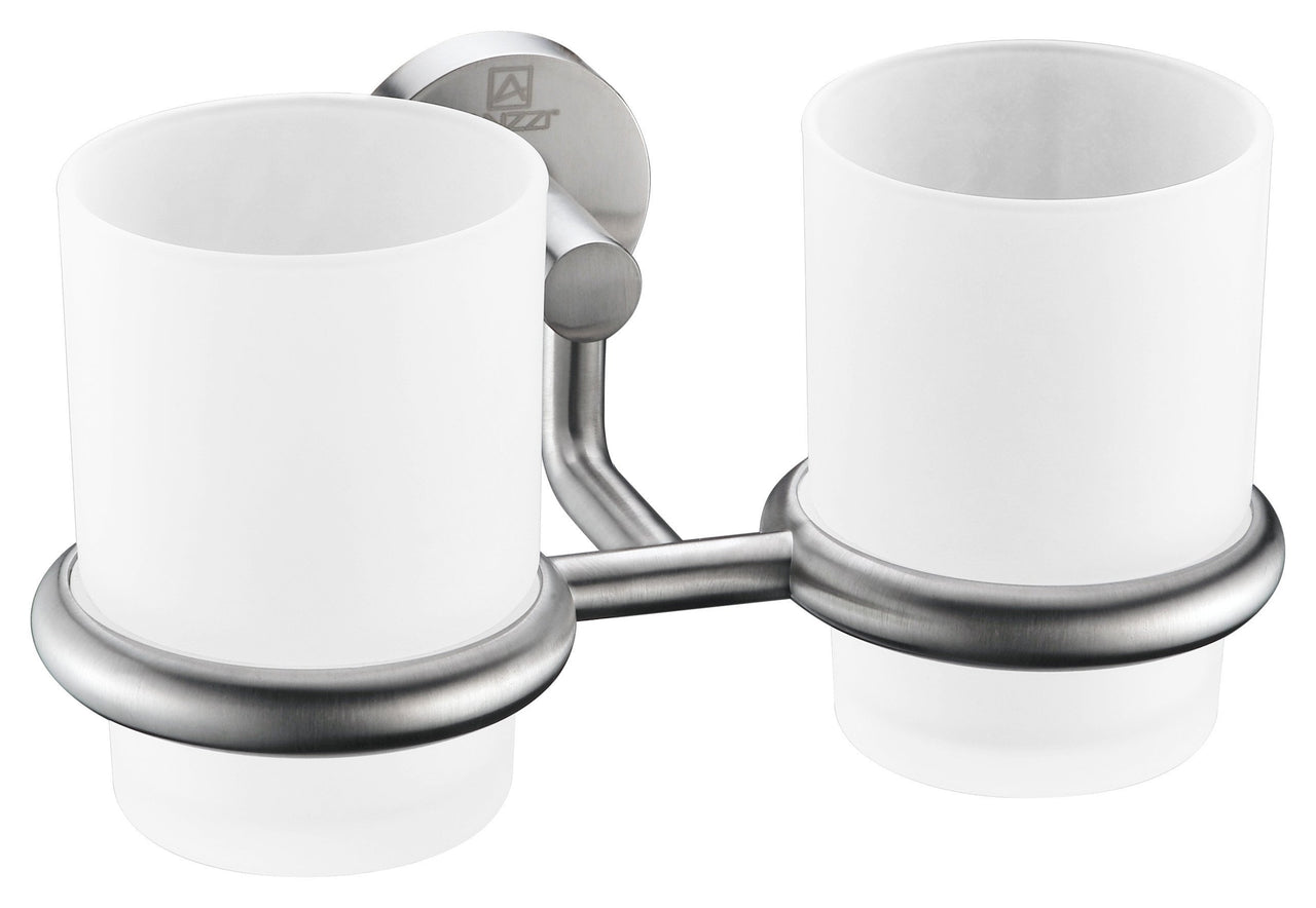 ANZZI Caster Series Double Toothbrush holder in Brushed Nickel Toothbrush Holder ANZZI 