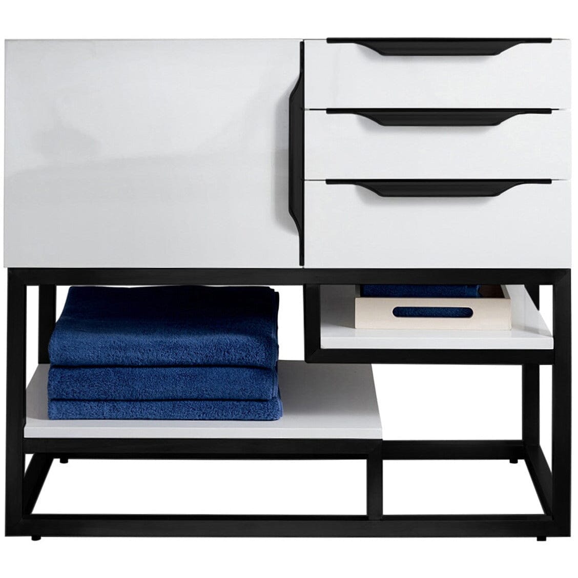 James Martin Columbia 36" Single Vanity Vanity James Martin Glossy White - Matte Black Cabinet Only 