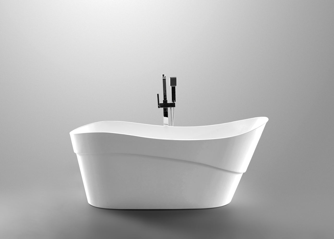 ANZZI Kahl Series 5.58 ft. Freestanding Bathtub in White FreeStanding Bathtub ANZZI 