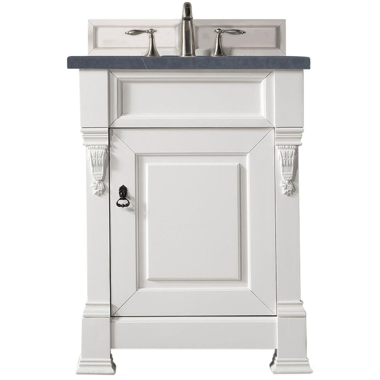 James Martin Brookfield 26" Single Vanity Vanities James Martin Bright White w/ 3 CM Charcoal Soapstone Quartz Top 