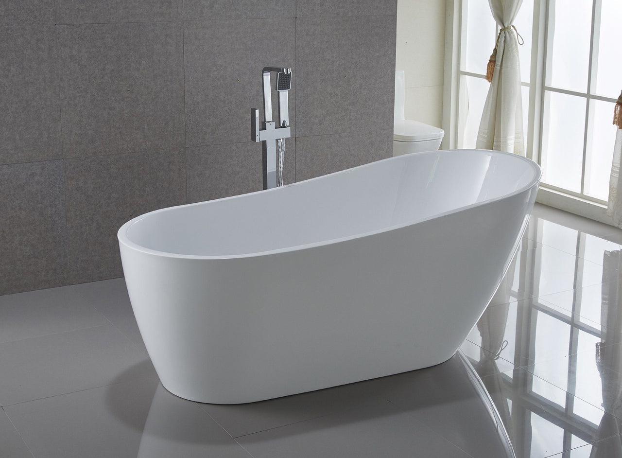ANZZI Trend Series 5.58 ft. Freestanding Bathtub in White FreeStanding Bathtub ANZZI 