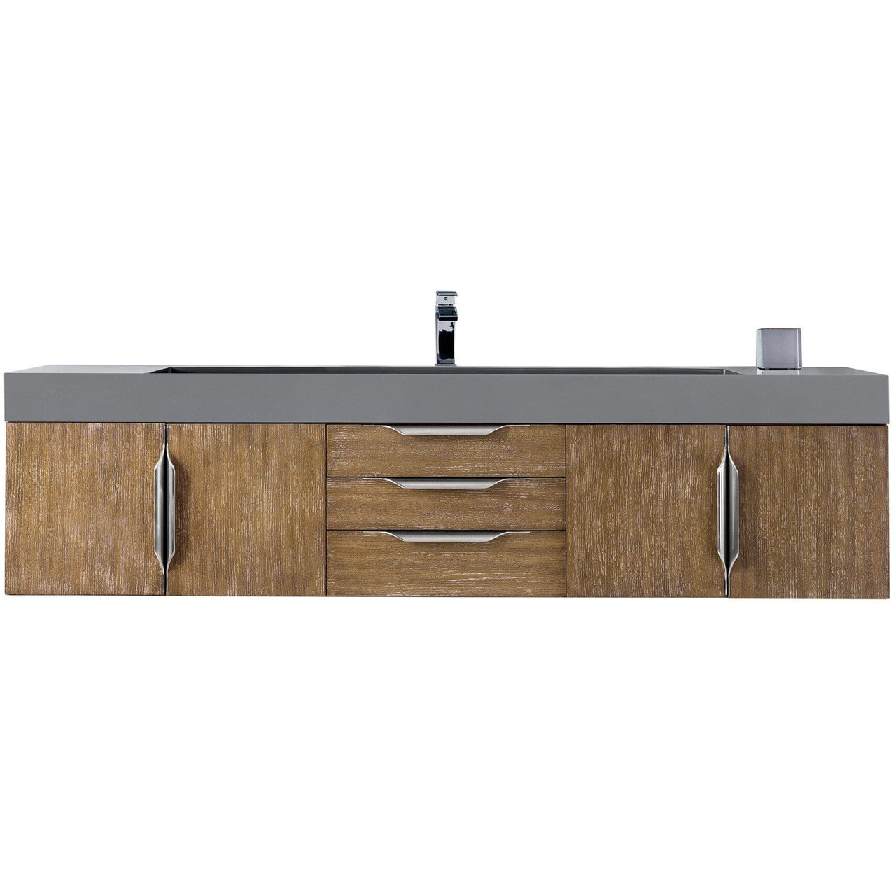 James Martin Mercer Island 72" Single Vanity Vanity James Martin Latte Oak w/ Dusk Grey Glossy Composite Top 