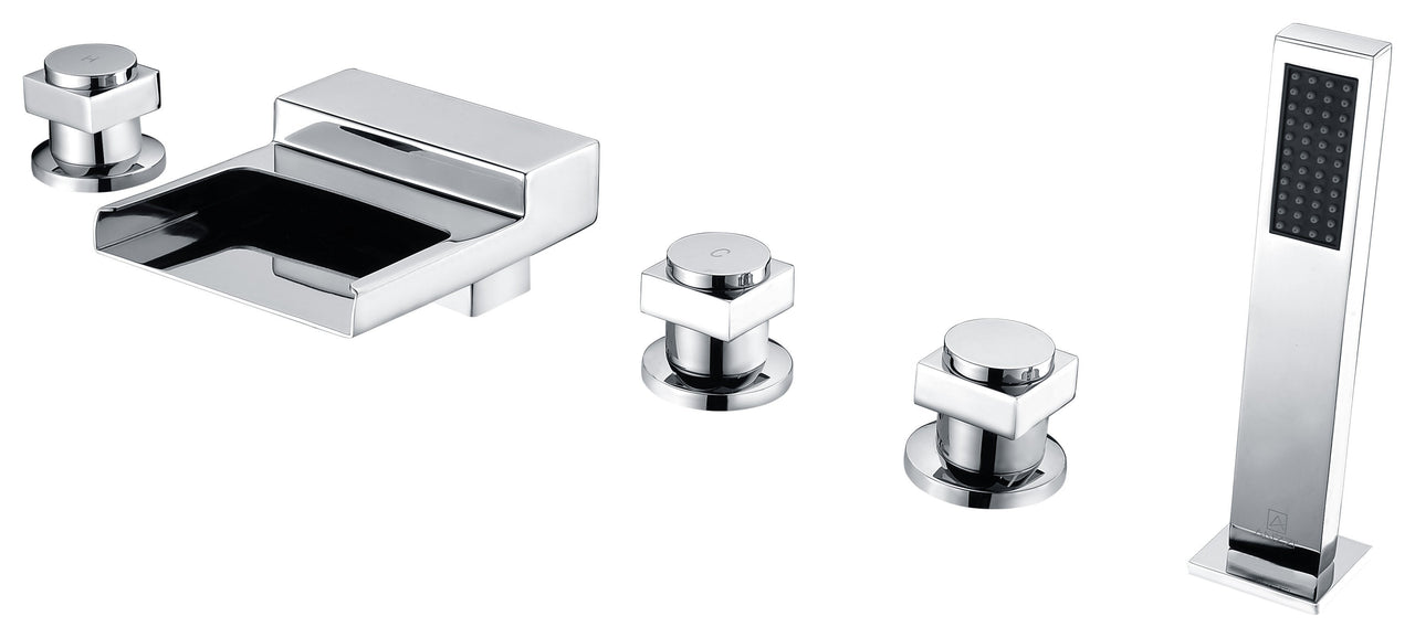 ANZZI Piedra 3-Handle Deck-Mount Roman Tub Faucet bathtub faucets ANZZI 