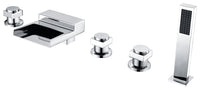 Thumbnail for ANZZI Piedra 3-Handle Deck-Mount Roman Tub Faucet bathtub faucets ANZZI 