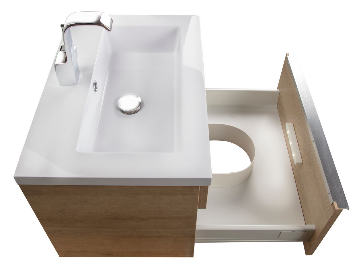 Trough Collection 24" Wall Mount Modern Bathroom Vanity - Organic By Cutler Cutler Kitchen & Bath Vanity 