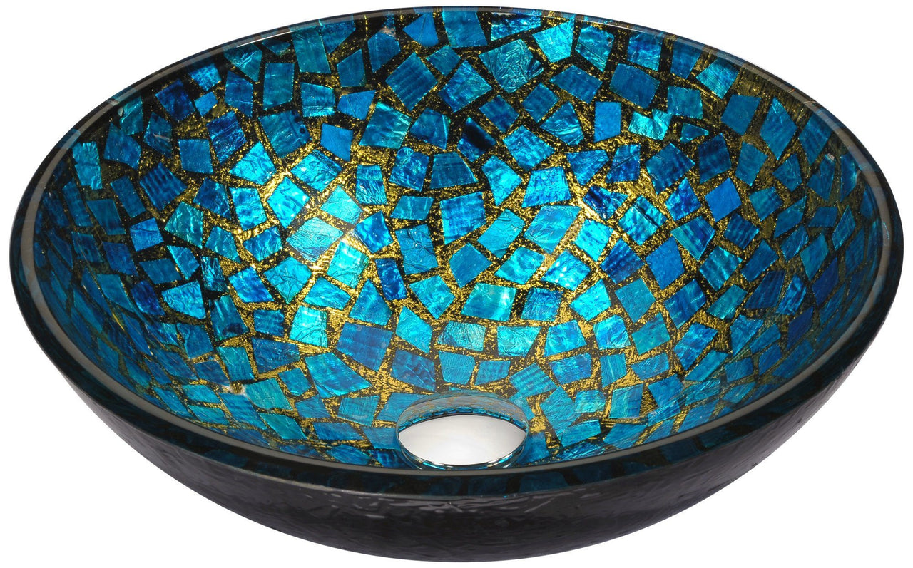 ANZZI Mosaic Series LS-AZ198 Vessel Sink - Glass Bathroom Sink ANZZI 