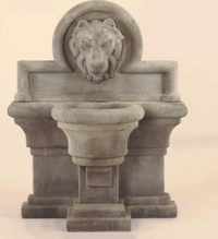 Thumbnail for Leone Grande Wall Cast Stone Outdoor Fountain Fountain Tuscan 
