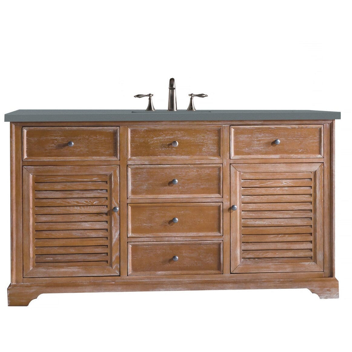James Martin Savannah 60" Single Vanity Vanity James Martin Driftwood w/ 3 CM Cala Blue Quartz Top 