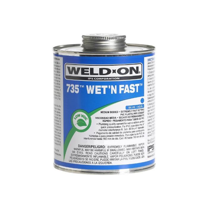Plumbing & Tubing PVCC - Wet 'N Fast Cement - 4oz can Garden - Fish Ponds Blue Thumb 