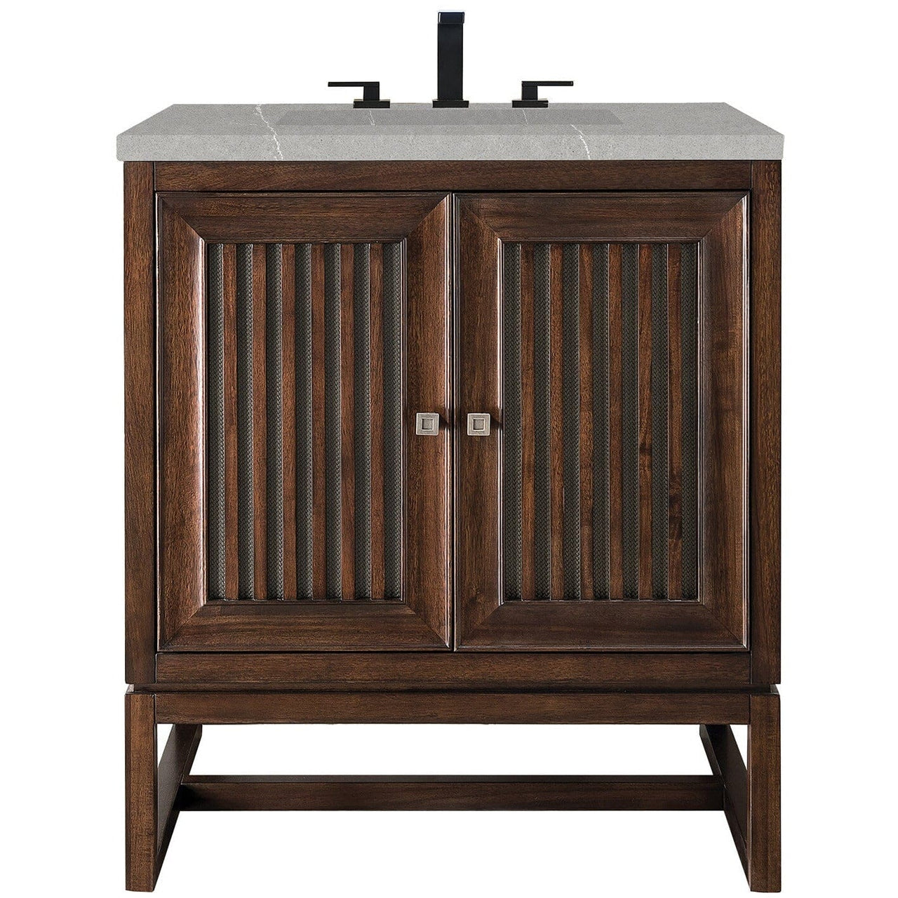 James Martin Athens 30" Single Vanity Vanity James Martin Mid Century Acacia w/ 3 CM Eternal Serena Top 