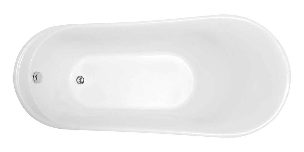 ANZZI Prima Series 5.58 ft. Freestanding Bathtub in White FreeStanding Bathtub ANZZI 