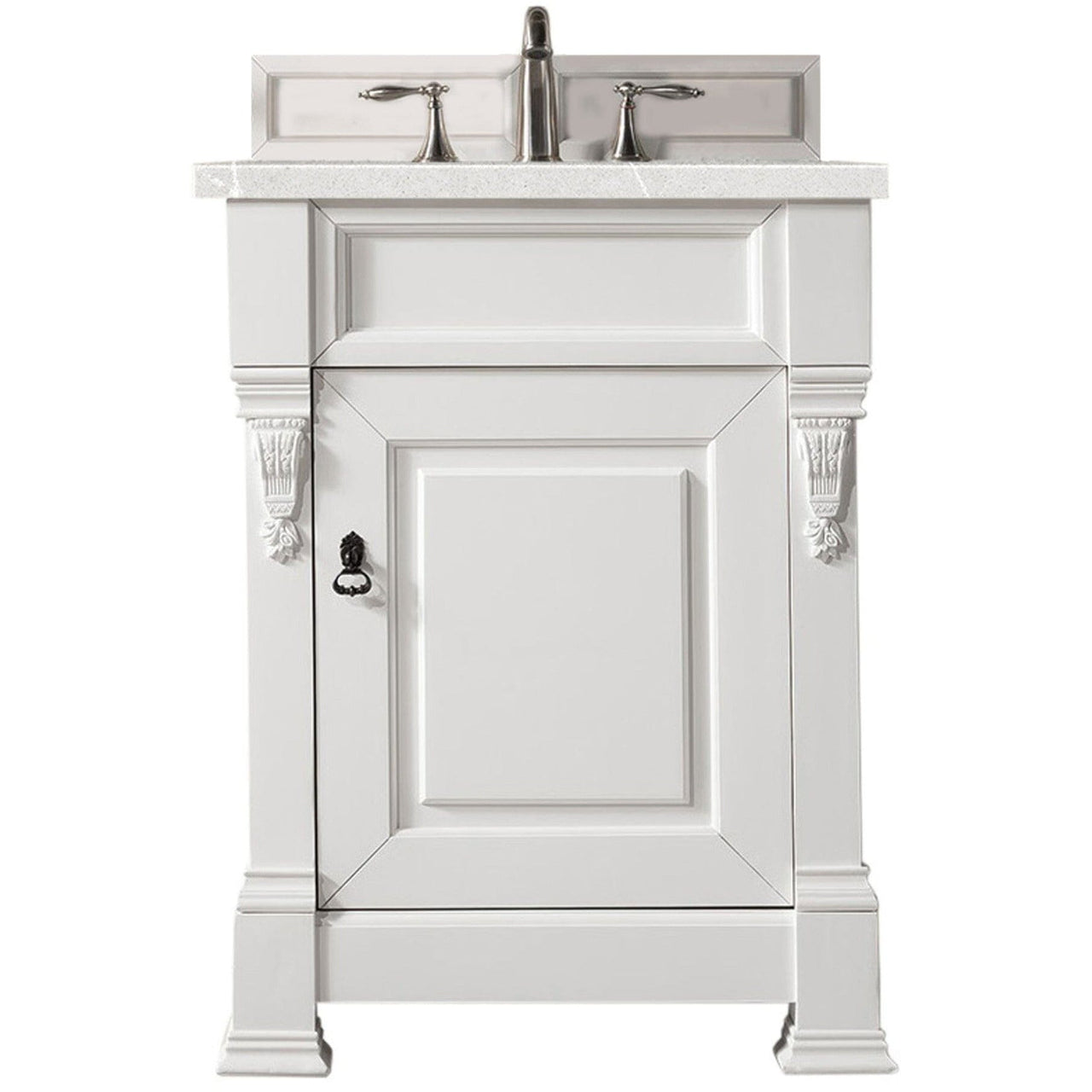 James Martin Brookfield 26" Single Vanity Vanities James Martin Bright White w/ 3 CM Eternal Serena Quartz Top 