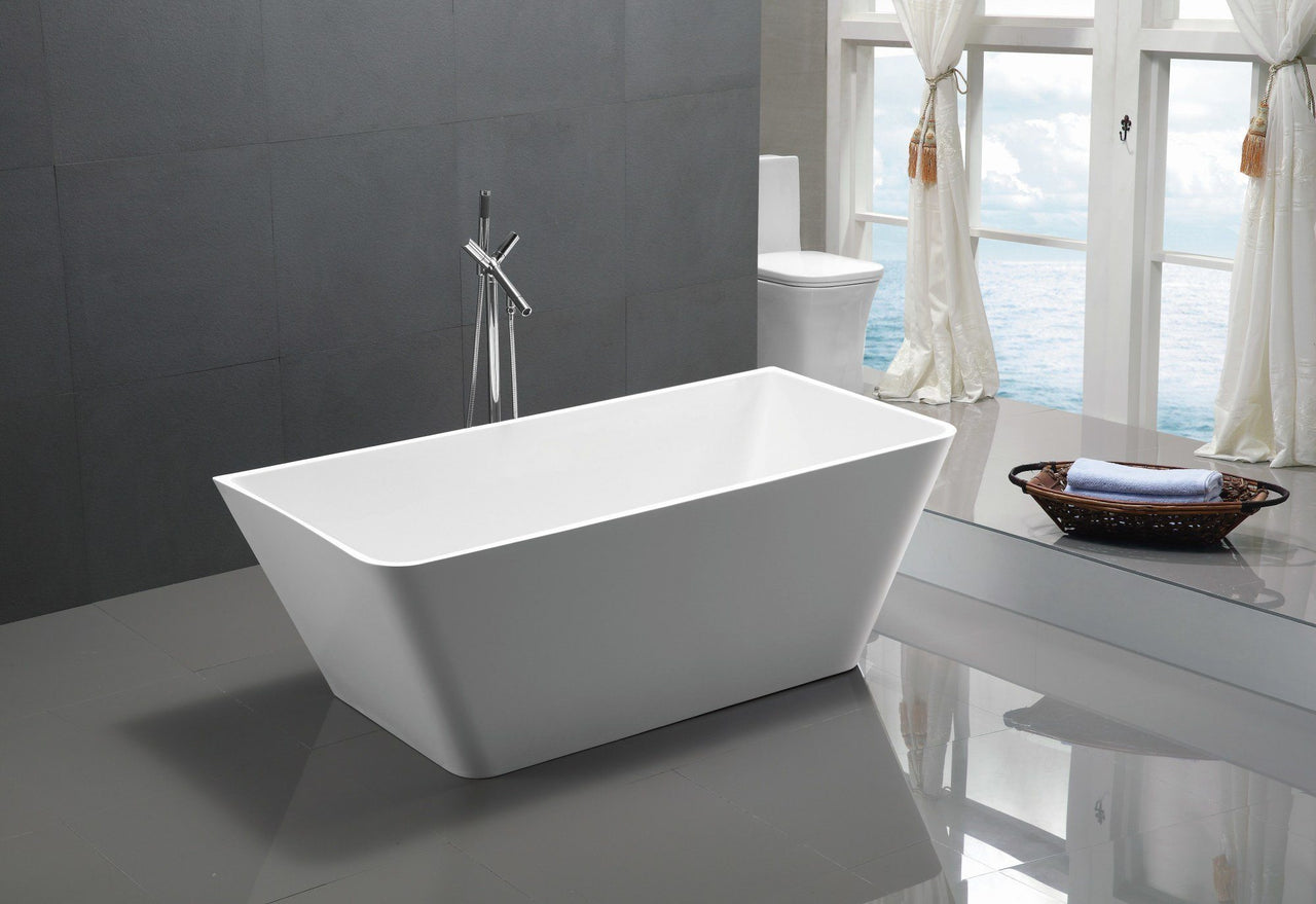 ANZZI Zenith Series 5.58 ft. Freestanding Bathtub in White FreeStanding Bathtub ANZZI 