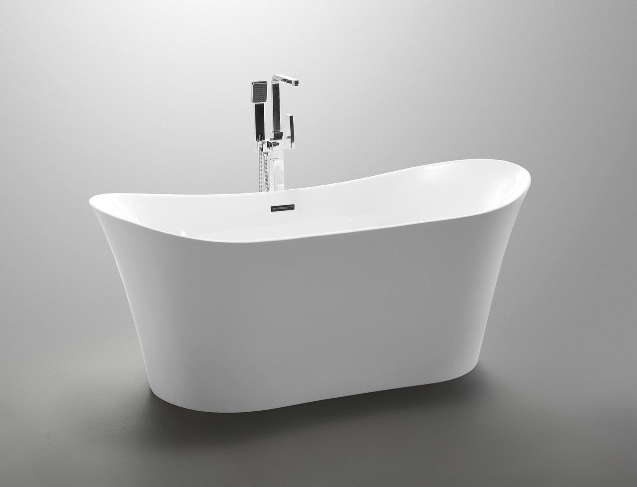 ANZZI Eft Series 5.58 ft. Freestanding Bathtub in White FreeStanding Bathtub ANZZI 