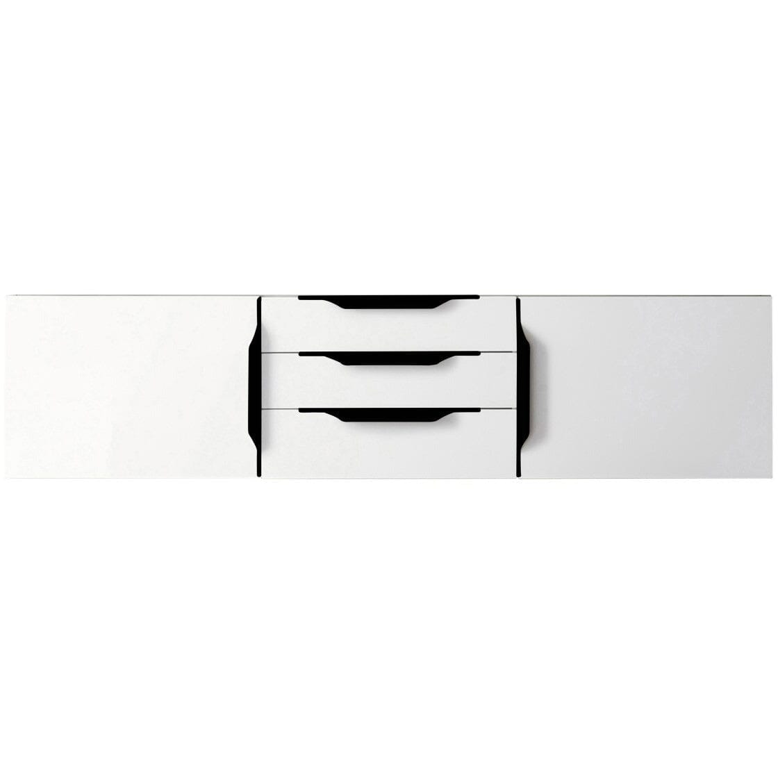 James Martin Mercer Island 59" Double Vanity Vanity James Martin Glossy White - Matte Black Cabinet Only 