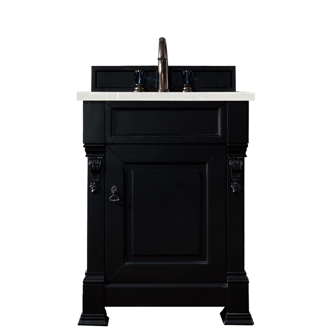 James Martin Brookfield 26" Single Vanity Vanities James Martin Antique Black w/ 3 CM Eternal Serena Quartz Top 