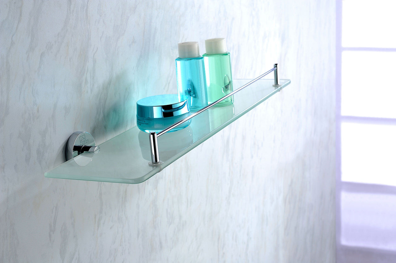 ANZZI Caster Series Glass Shelf in Polished Chrome Glass Shelf ANZZI 