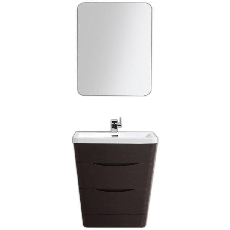 Eviva Victoria 31" Chest Nut Modern Vanity with White Integrated Acrylic Sink Vanity Eviva 