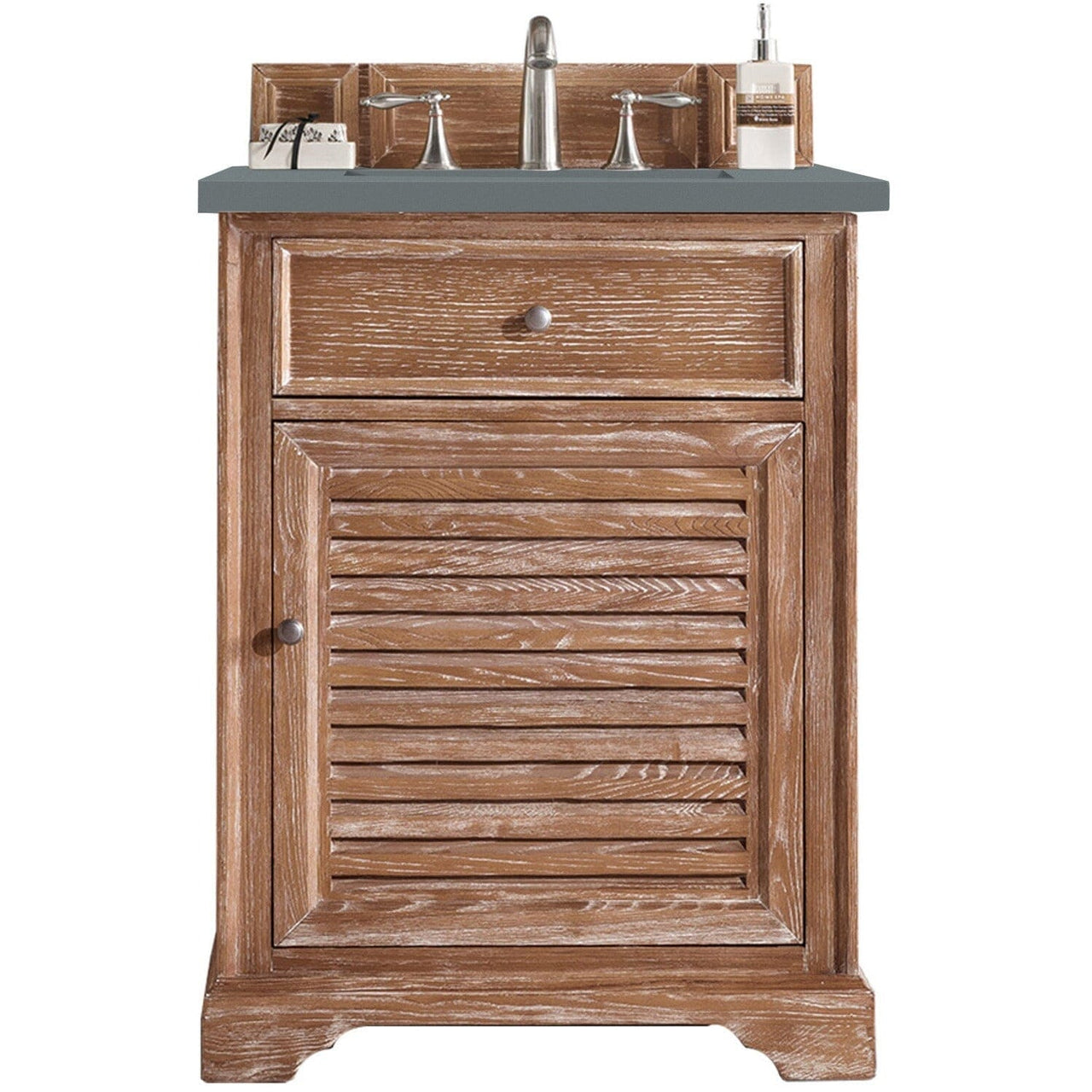 James Martin Savannah 26" Single Vanity Vanity James Martin Driftwood w/ 3 CM Cala Blue Quartz Top 