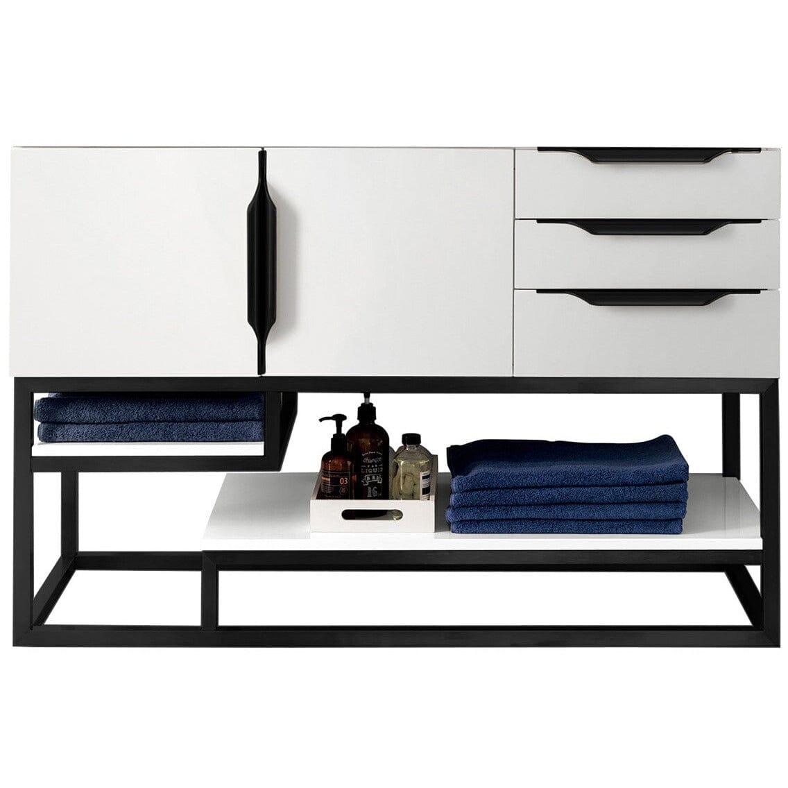 James Martin Columbia 48" Single Vanity Vanity James Martin Glossy White - Matte Black Cabinet Only 