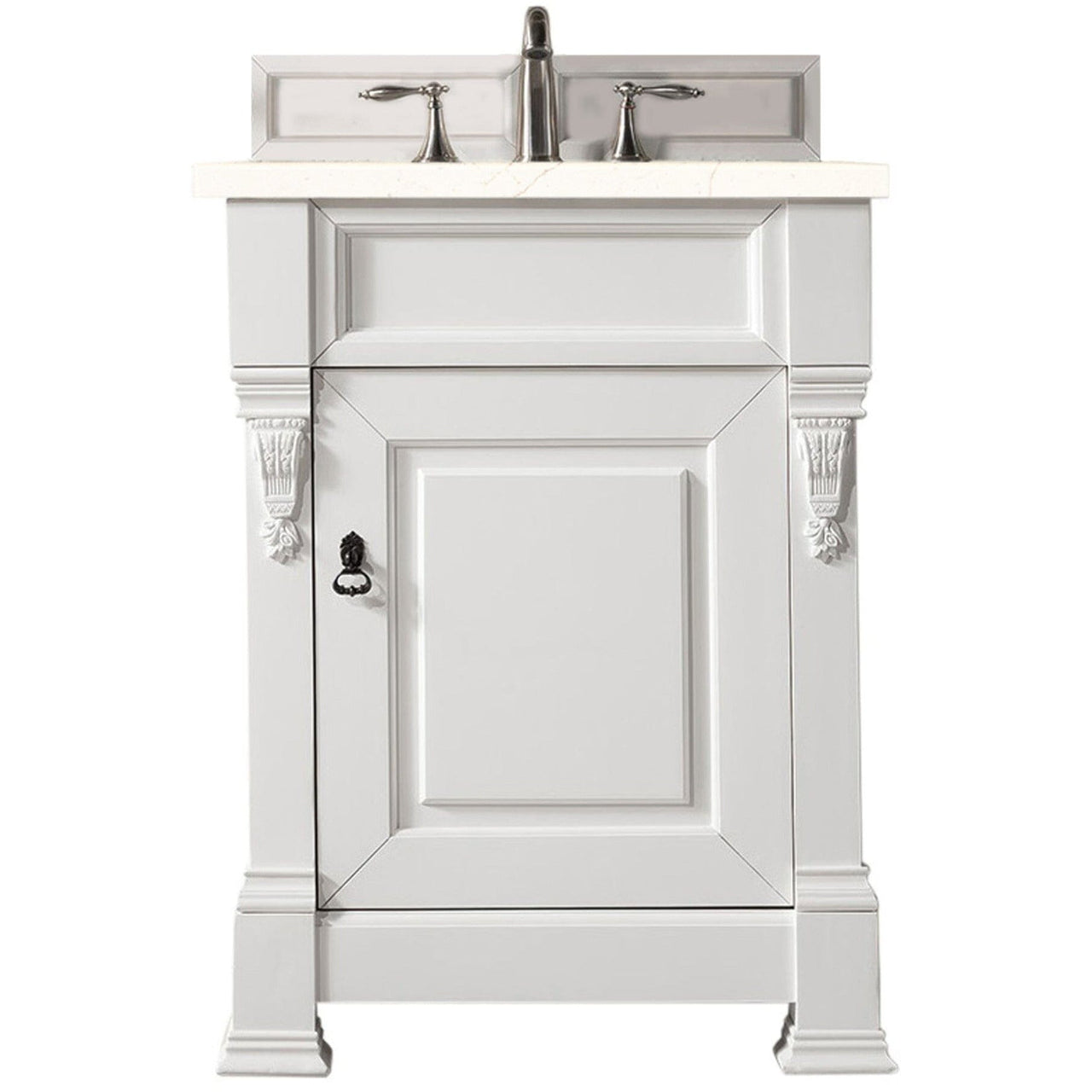 James Martin Brookfield 26" Single Vanity Vanities James Martin Bright White w/ 3 CM Eternal Marfil Quartz Top 