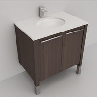 Thumbnail for Cantrio VS-EM Bathroom Vanity Set With Brown cabinet, White Quartz Top, and Sink Vanity Cantrio 