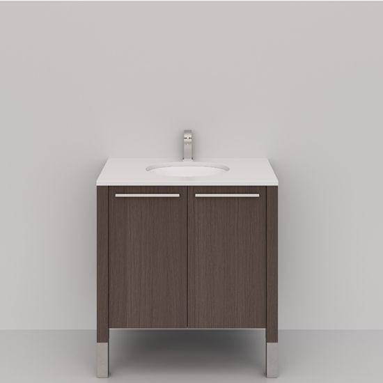 Cantrio VS-EM Bathroom Vanity Set With Brown cabinet, White Quartz Top, and Sink Vanity Cantrio 