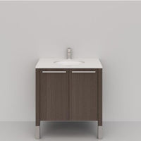 Thumbnail for Cantrio VS-EM Bathroom Vanity Set With Brown cabinet, White Quartz Top, and Sink Vanity Cantrio 