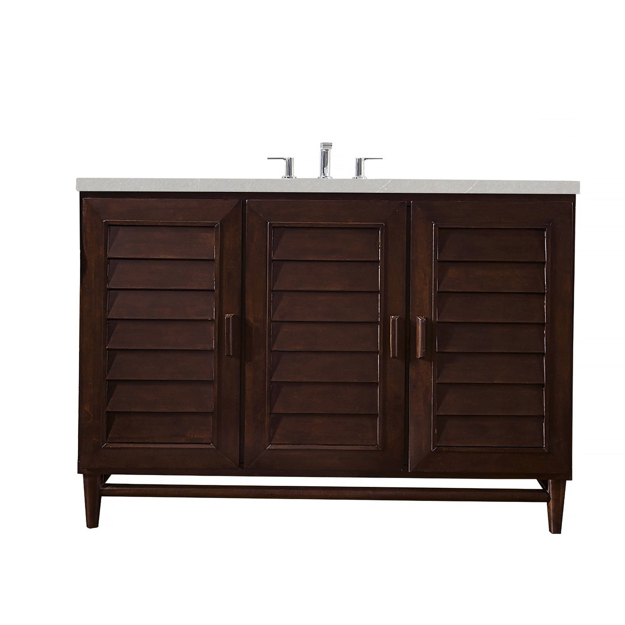 James Martin Portland 48" Single Vanity Vanity James Martin Burnished Mahogany w/ 3 CM Eternal Serena Quartz Top 