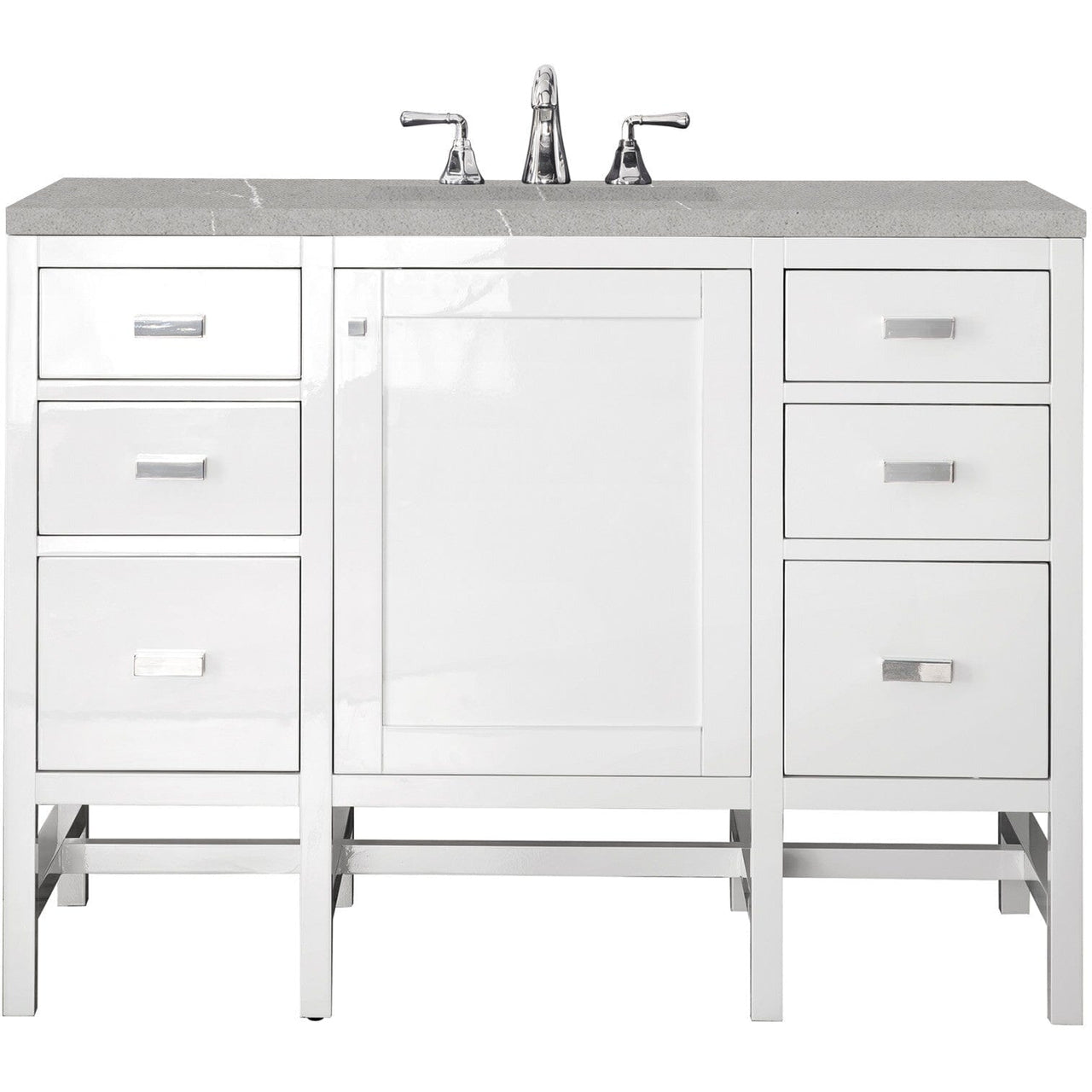 James Martin Addison 48" Single Vanity Vanity James Martin Glossy White w/ 3 CM Eternal Serena Top 