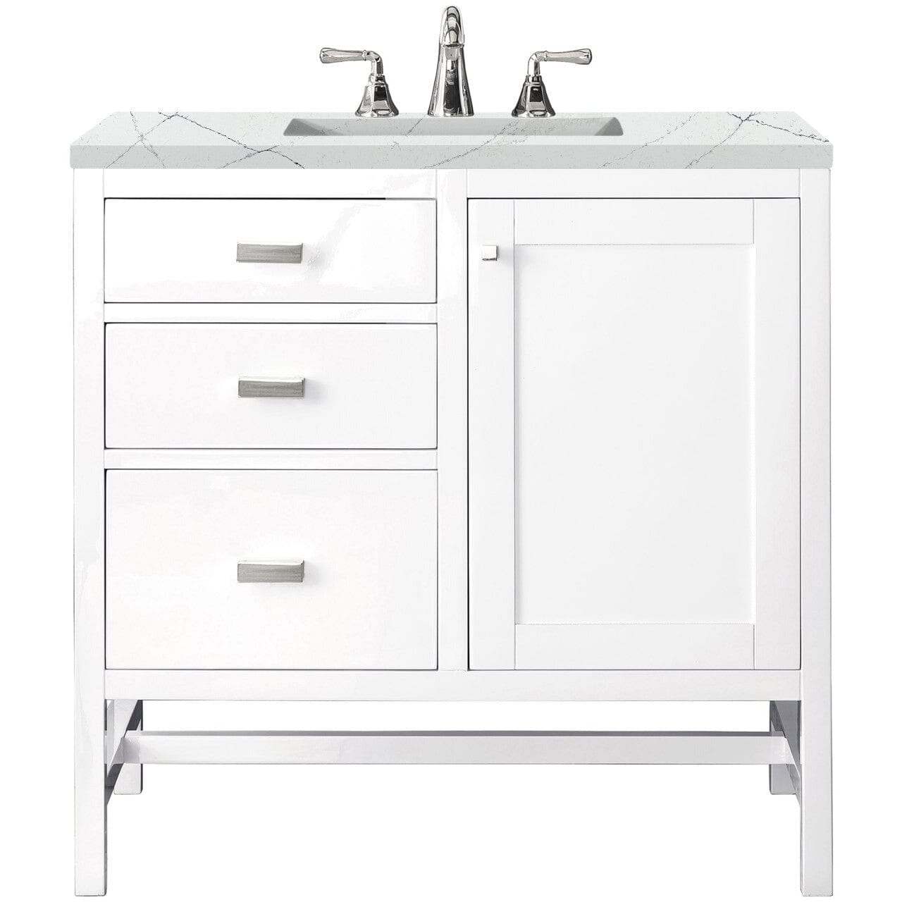 James Martin Addison 36" Single Vanity Vanity James Martin Glossy White w/ 3 CM Ethereal Noctis Top 