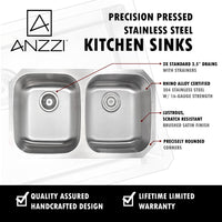 Thumbnail for ANZZI MOORE Series KAZ3218-041 Kitchen Sink Kitchen Sink ANZZI 