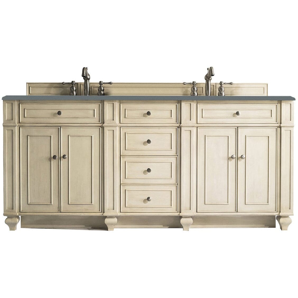 James Martin Bristol 72" Double Vanity Vanity James Martin Vintage Vanilla w/ 3 CM Cala Blue Quartz Top 