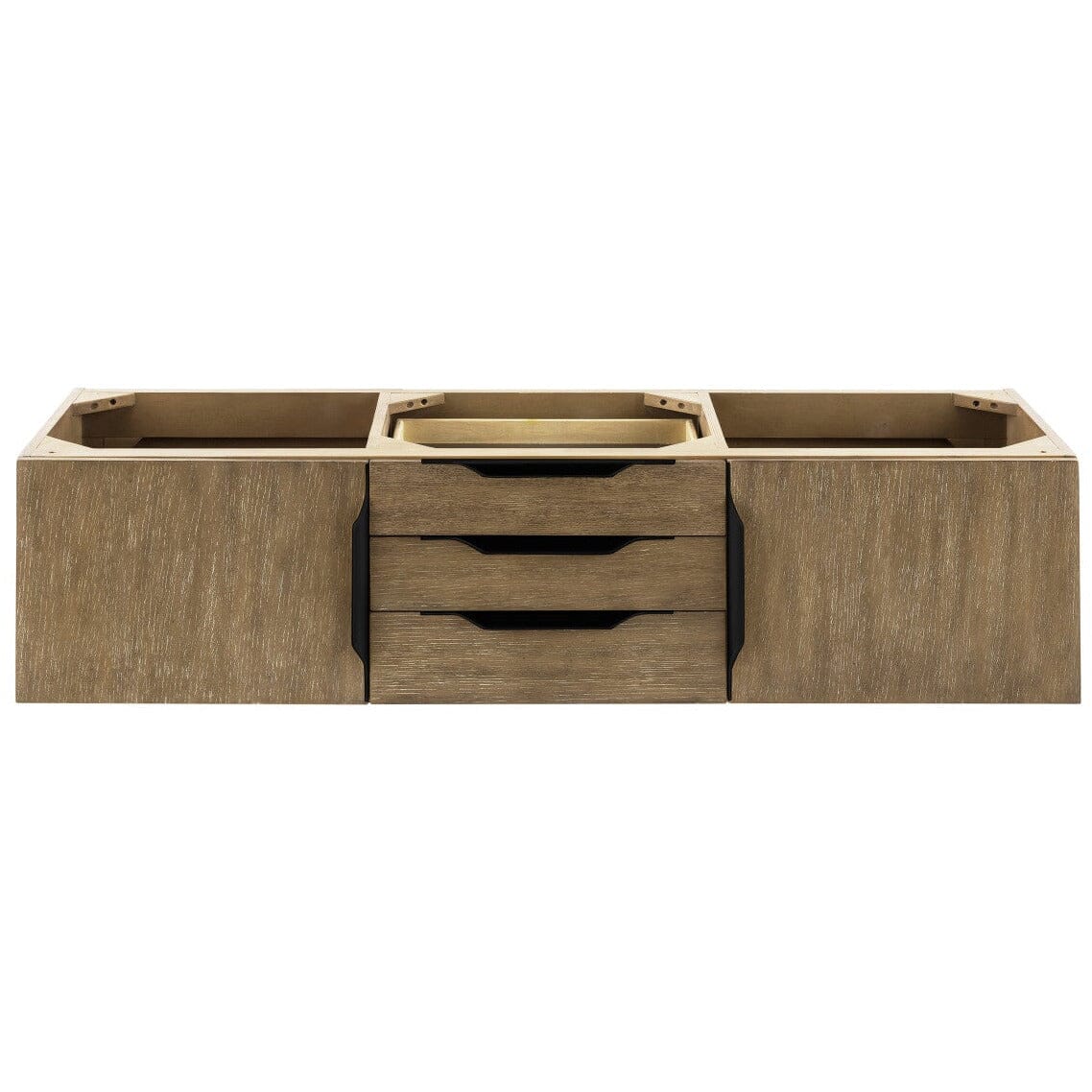 James Martin Mercer Island 59" Double Vanity Vanity James Martin Latte Oak - Matte Black Cabinet Only 
