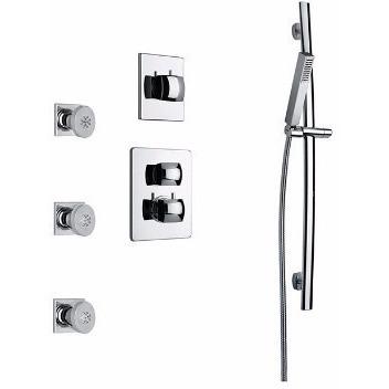 Latoscana Lady thermostatic valve with 3/4" Ceramic Disk In Chrome bathtub and showerhead faucet systems Latoscana 