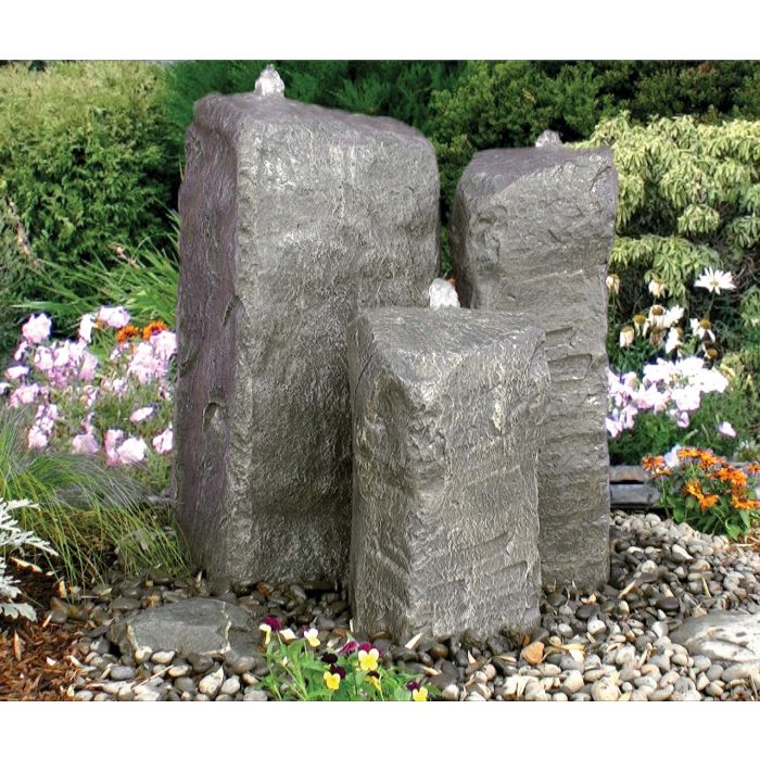 GFRC Bubbling Boulders LA7125K Watershed Cascade Triple Fountain Kit Fountain Blue Thumb 