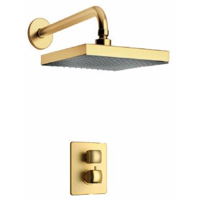Latoscana Lady thermostatic valve with 2 way diverter in Matt Gold bathtub and showerhead faucet systems Latoscana 