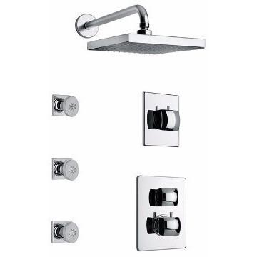 Latoscana Lady thermostatic valve with 3/4" ceramic disc in Chrome bathtub and showerhead faucet systems Latoscana 