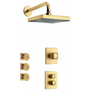 Latoscana Lady thermostatic valve with 3/4" in Matt Gold bathtub and showerhead faucet systems Latoscana 