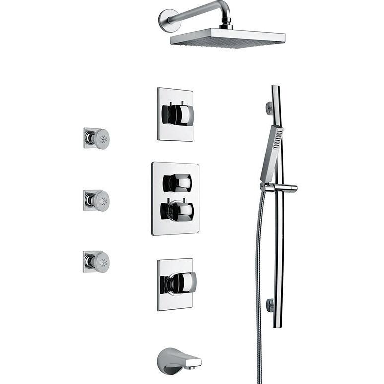 Latoscana Lady Thermostatic Valve With 3/4" Ceramic Disk in Chrome bathtub and showerhead faucet systems Latoscana 