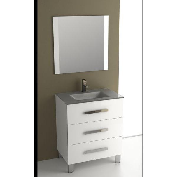 Eviva Libra® 31.5" White Modern Vanity Wall Mount with White Integrated Porcelain Sink Vanity Eviva 