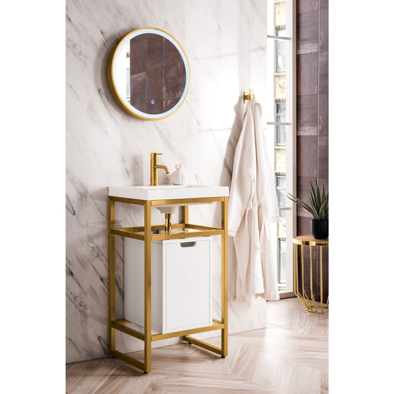 James Martin Boston 20" Stainless Steel Sink Console with Storage Cabinet Console James Martin 