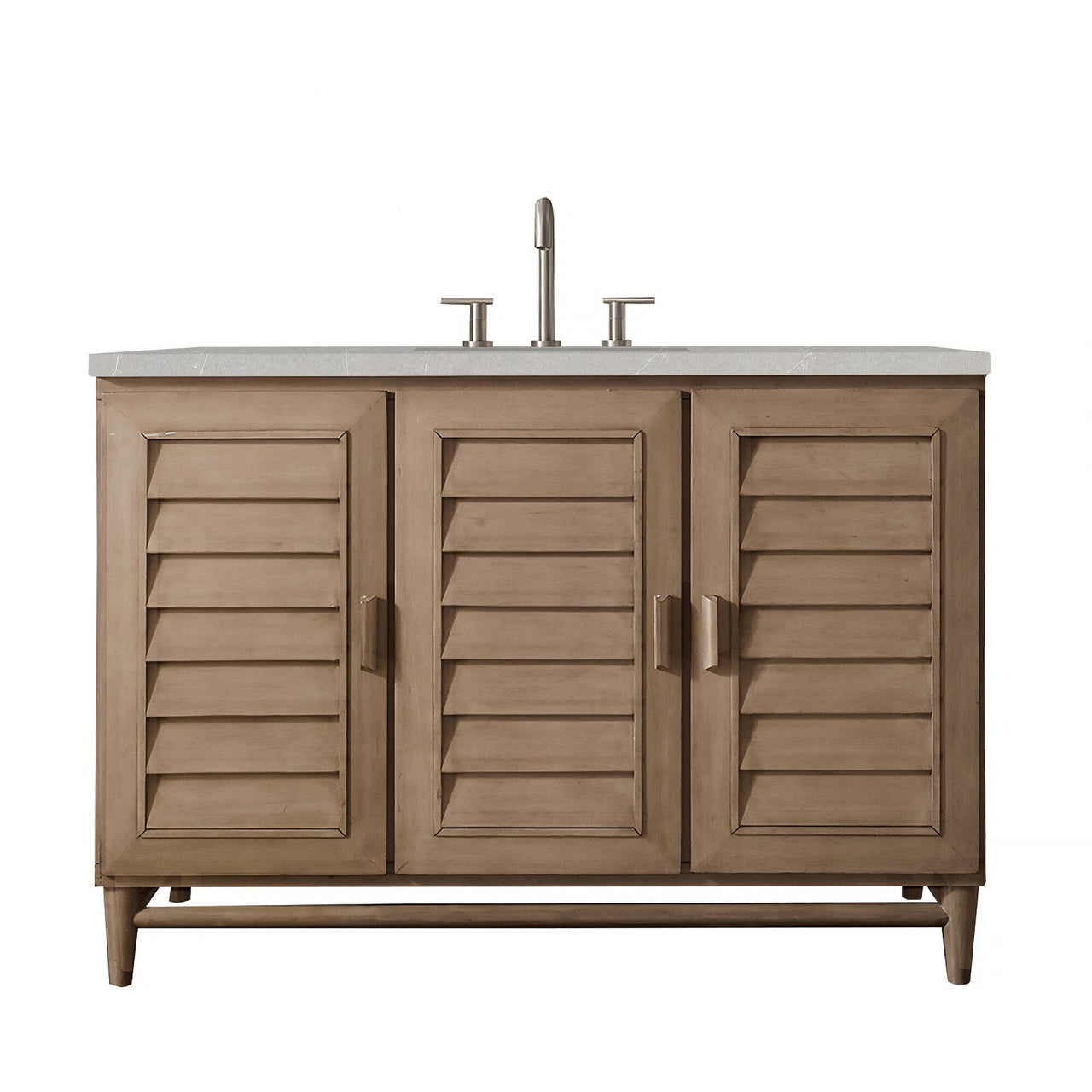 James Martin Portland 48" Single Vanity Vanity James Martin Whitewashed Walnut w/ 3 CM Eternal Serena Quartz Top 