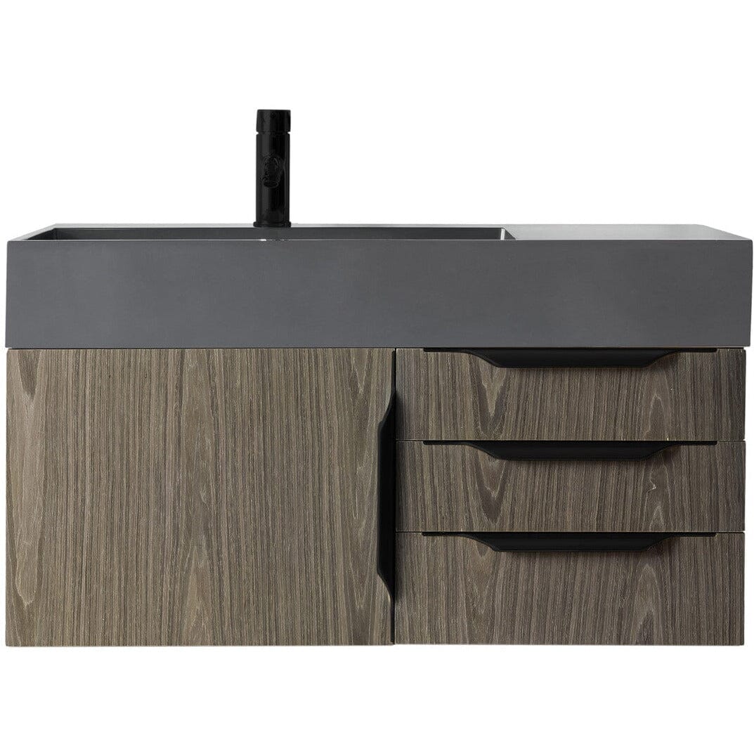 James Martin Mercer Island 36" Single Vanity Vanity James Martin Ash Gray - Matte Black w/ Dusk Grey Glossy Composite Top 