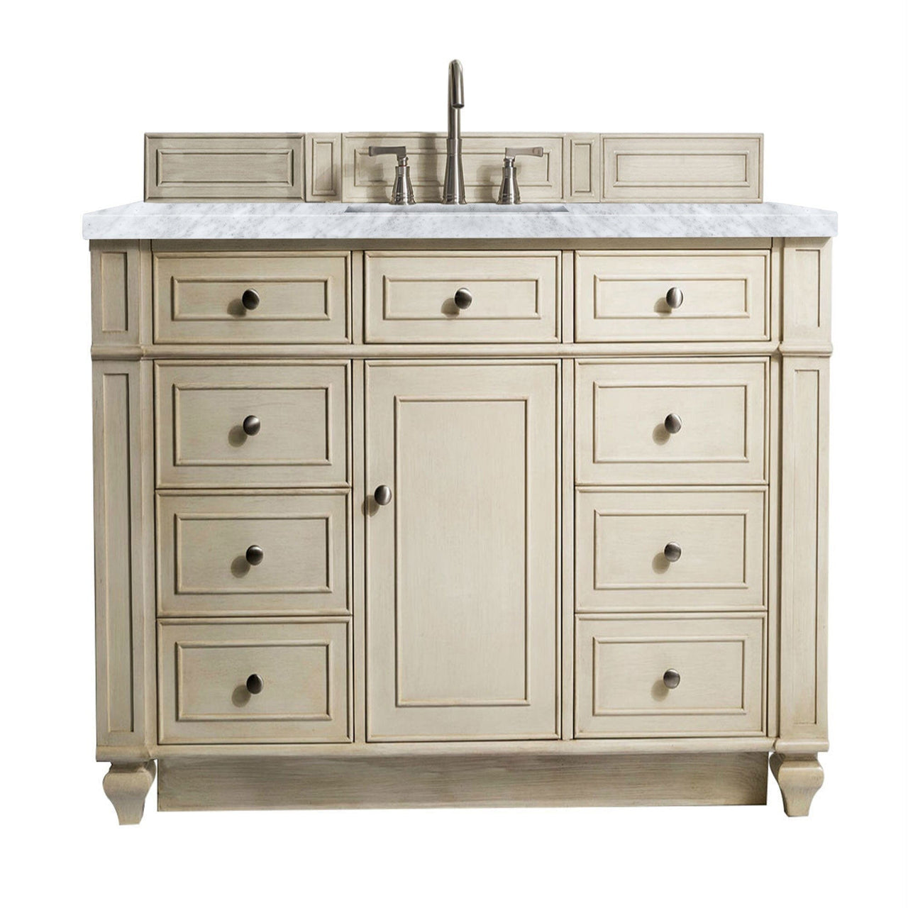 James Martin Bristol 48" Single Vanity Vanity James Martin Vintage Vanilla w/ 3 CM Carrara Marble Top 