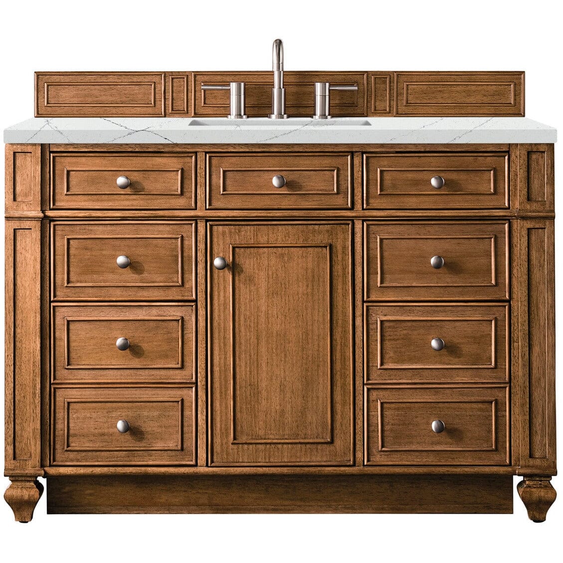James Martin Bristol 48" Single Vanity Vanity James Martin Saddle Brown w/ 3 CM Ethereal Noctis Quartz Top 