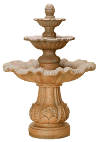Thumbnail for Mallorca Three Tier Cast Stone Outdoor Garden Fountain Tall Tuscan 
