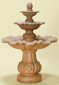Thumbnail for Mallorca Three Tier Cast Stone Outdoor Garden Fountain Tall Tuscan 